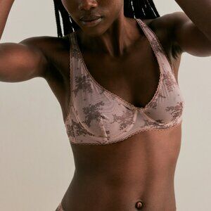 🆕 FREE PEOPLE Talk About It Underwire Bra / Fawn Combo